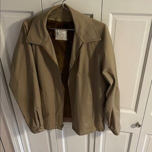 London Fog Men's Light Brown Shirt Jacket with Sherpa Interior
